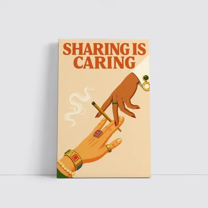 Sharing Is Caring Cannabis Retro Illustration