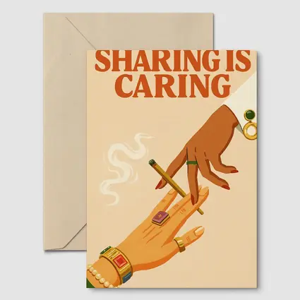 Sharing Is Caring Cannabis Retro Illustration