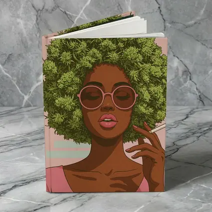 Cannabis Afro Woman Pink Sunglasses Pop Art