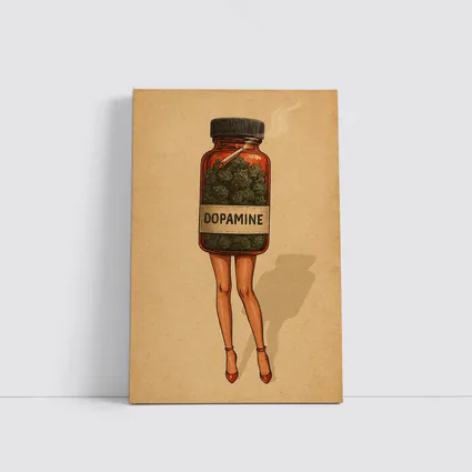 Dopamine Cannabis Jar With Legs Retro