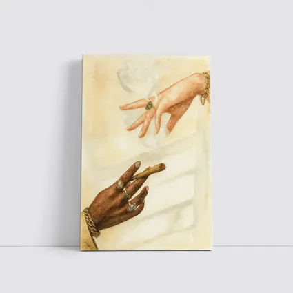 Two Hands Smoking Joint Watercolor Art