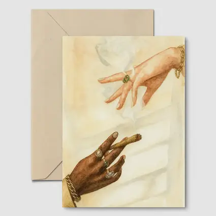 Two Hands Smoking Joint Watercolor Art