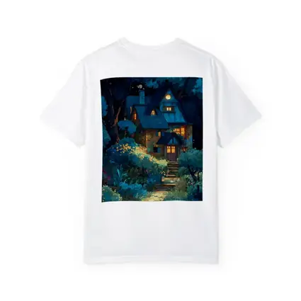 Cozy Cottage in Moonlit Forest Night