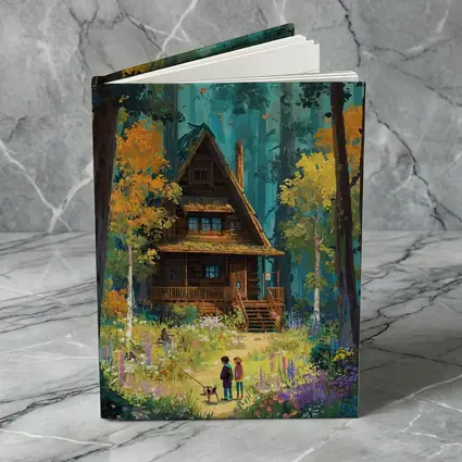 Anime Cabin in Forest with Children