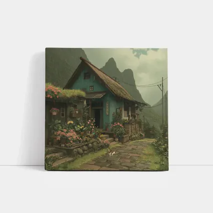 Anime Cottage Garden Rainy Mountain Village