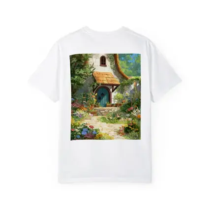 Cottagecore Stone Cottage Garden Floral Art