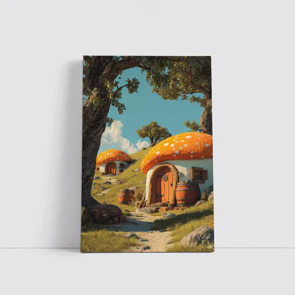 Mushroom Houses Fantasy Cottage Sunny Hill