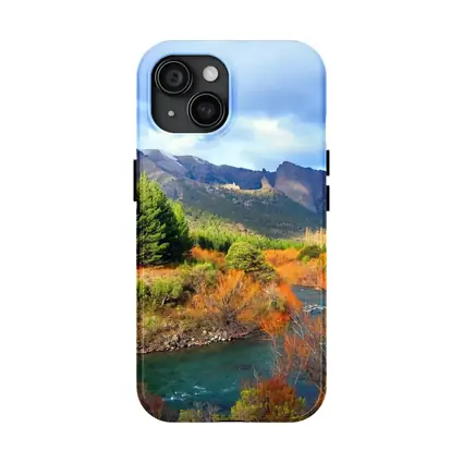 Mountain River Autumn Forest Landscape