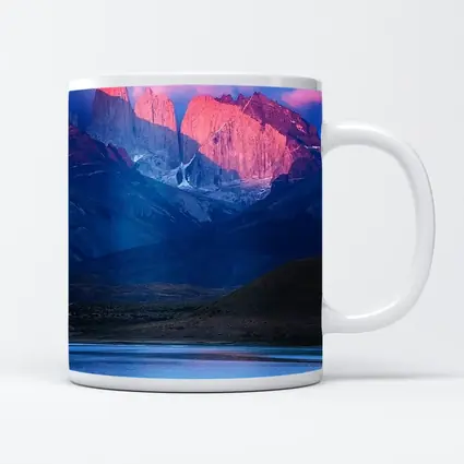 Torres del Paine Pink Sunrise Mountain Lake