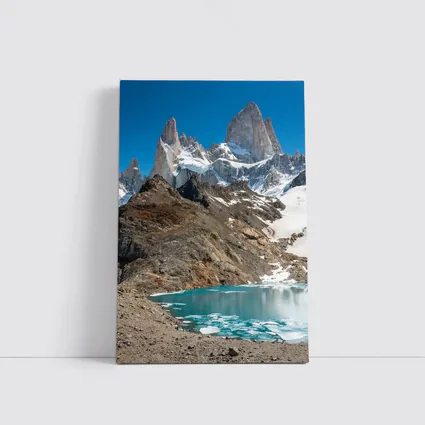 Fitz Roy Peak Turquoise Glacial Lake Patagonia