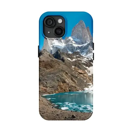 Fitz Roy Peak Turquoise Glacial Lake Patagonia
