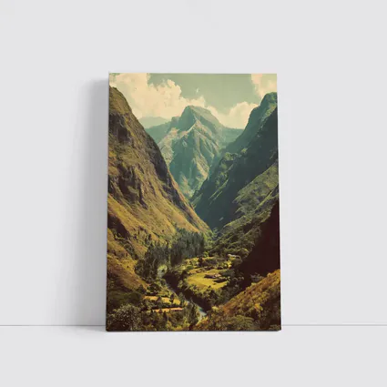 Green Mountain Valley River Landscape Art