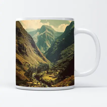 Green Mountain Valley River Landscape Art