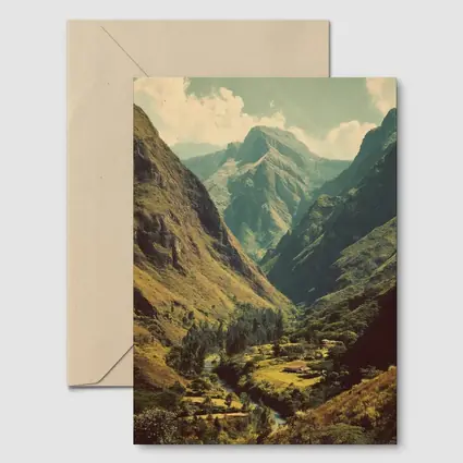 Green Mountain Valley River Landscape Art