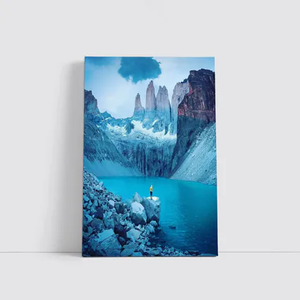 Lone Hiker Torres del Paine Blue Lake