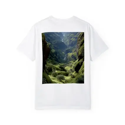 Green Canyon Valley With Mossy Rocky Walls