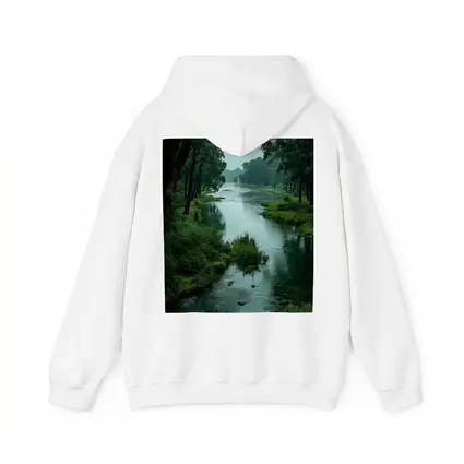 Misty River Through Lush Green Forest