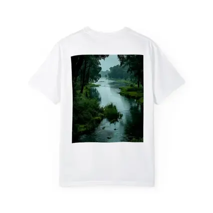 Misty River Through Lush Green Forest