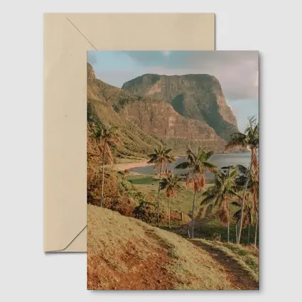 Tropical Palm Trees Mountain Bay Coastal View