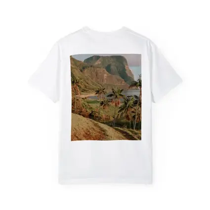 Tropical Palm Trees Mountain Bay Coastal View