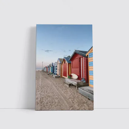 Brighton Beach Huts Colorful Sandy Shore