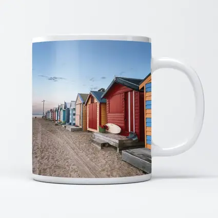 Brighton Beach Huts Colorful Sandy Shore