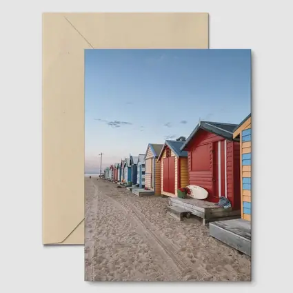 Brighton Beach Huts Colorful Sandy Shore