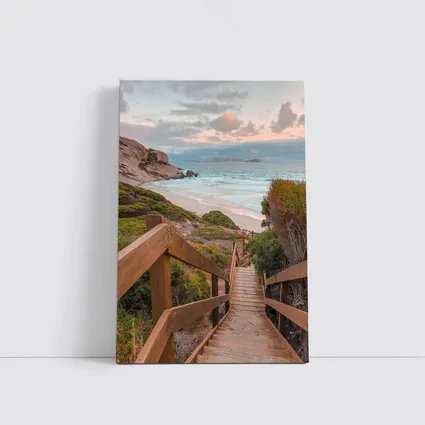 Wooden Stairway Leading Down To Beach