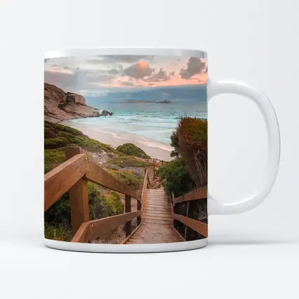 Wooden Stairway Leading Down To Beach