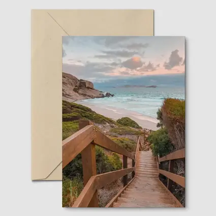 Wooden Stairway Leading Down To Beach