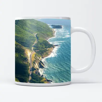 Cabot Trail Coastal Road Green Cliffs Ocean