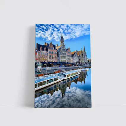 Ghent Canal Historic Guild Houses Belgium