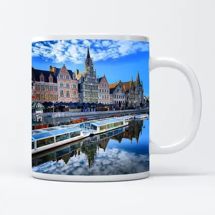 Ghent Canal Historic Guild Houses Belgium
