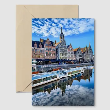 Ghent Canal Historic Guild Houses Belgium