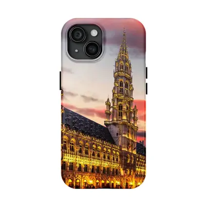 Brussels Town Hall Grand Place Sunset Sky
