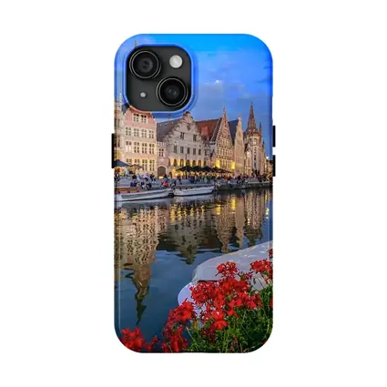 Ghent Canal Medieval Guild Houses Belgium