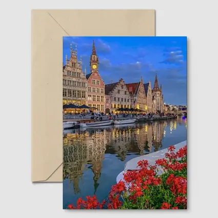 Ghent Canal Medieval Guild Houses Belgium
