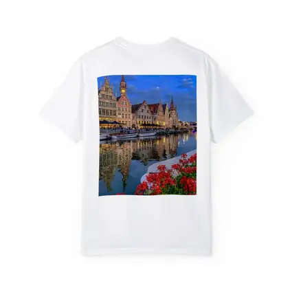Ghent Canal Medieval Guild Houses Belgium