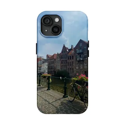 Ghent Canal Bridge Bicycle Brick Buildings