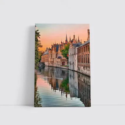 Bruges Belgium Canal Sunset Medieval City
