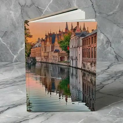 Bruges Belgium Canal Sunset Medieval City