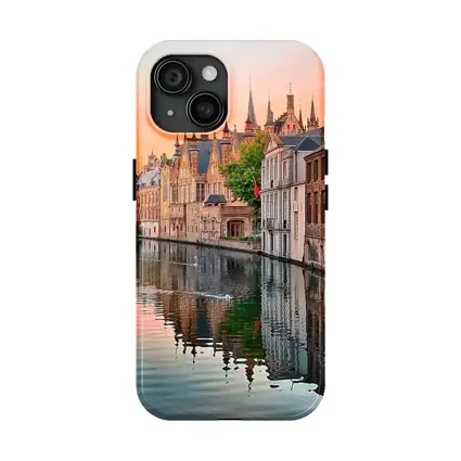 Bruges Belgium Canal Sunset Medieval City