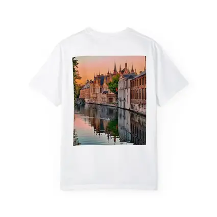 Bruges Belgium Canal Sunset Medieval City