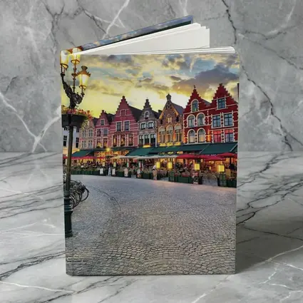 Bruges Market Square Belgium Sunset Glow