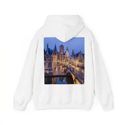Ghent Belgium Canal Bridge Blue Dusk