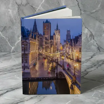 Ghent Belgium Canal Bridge Blue Dusk