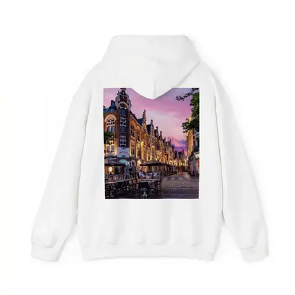 Belgium Old Town Square At Pink Sunset