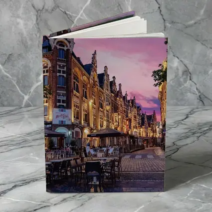 Belgium Old Town Square At Pink Sunset