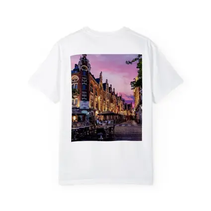 Belgium Old Town Square At Pink Sunset