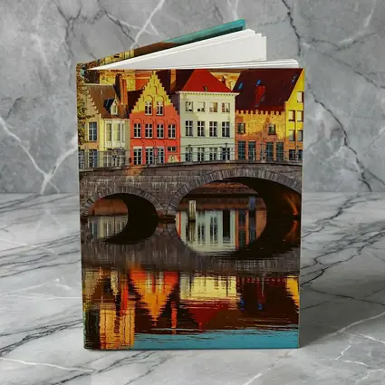 Bruges Canal Bridge Medieval Buildings Reflection